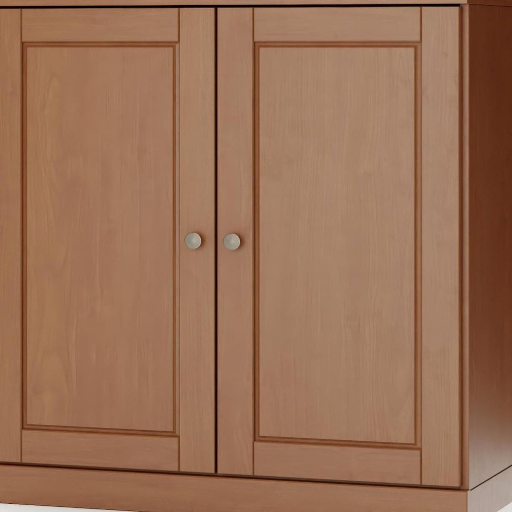 32" White Solid Wood Raised Panel Double Door Linen Cabinet HomeRoots