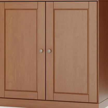 32" White Solid Wood Raised Panel Double Door Linen Cabinet HomeRoots