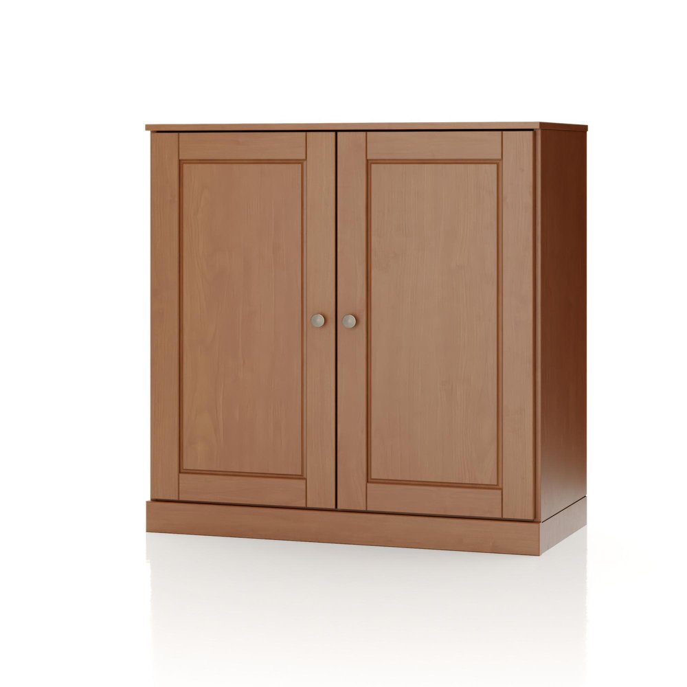 32" White Solid Wood Raised Panel Double Door Linen Cabinet HomeRoots