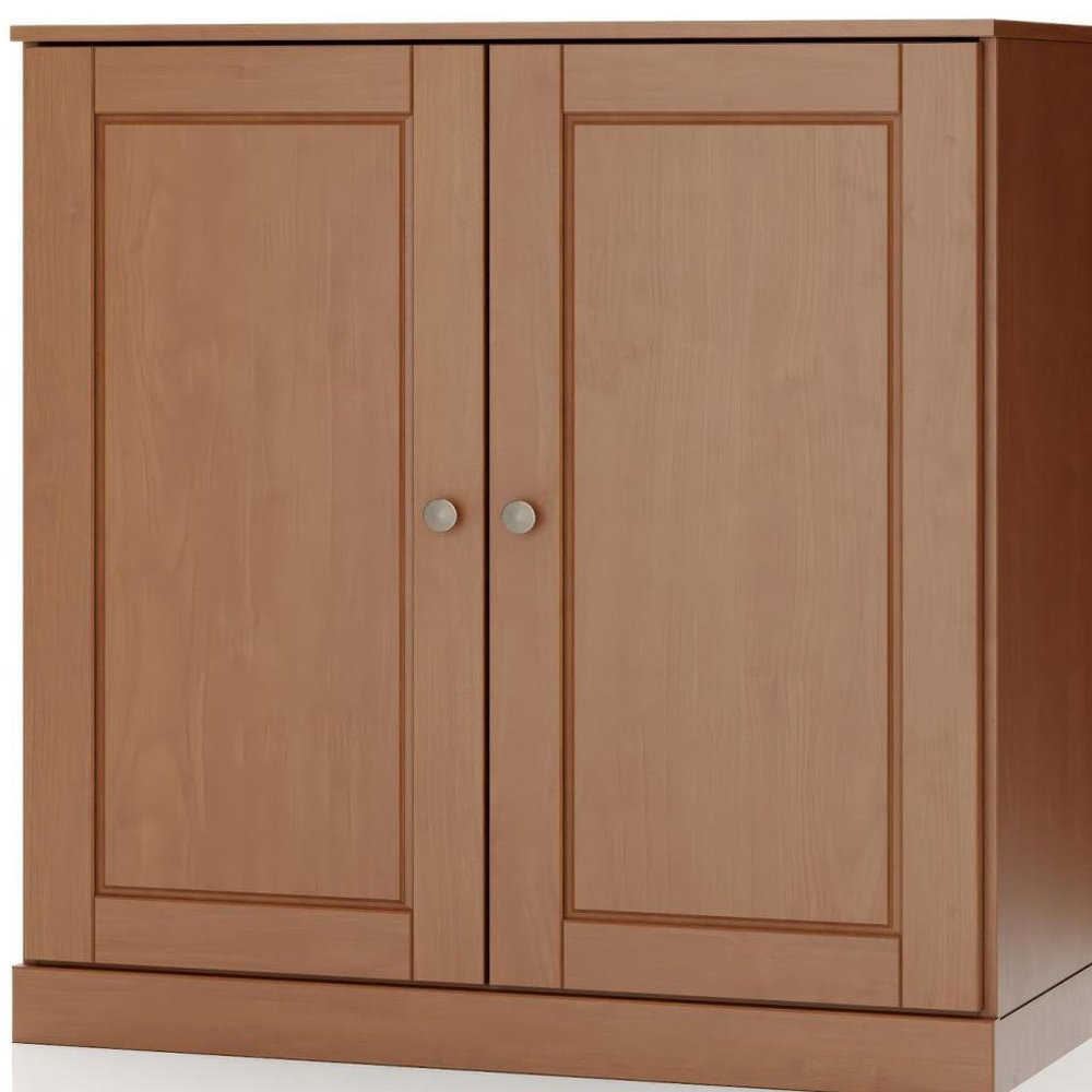 32" White Solid Wood Raised Panel Double Door Linen Cabinet — view 7