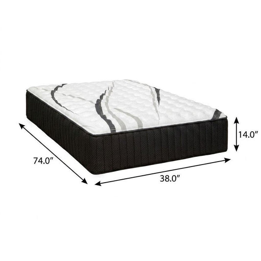 14" Graphite And Titanium Infused Twin Gel Memory Foam Firm Hybrid Mattress HomeRoots