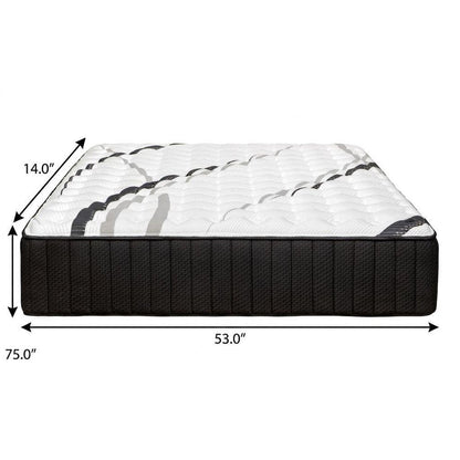 14" Graphite And Titanium Infused Twin Gel Memory Foam Firm Hybrid Mattress HomeRoots