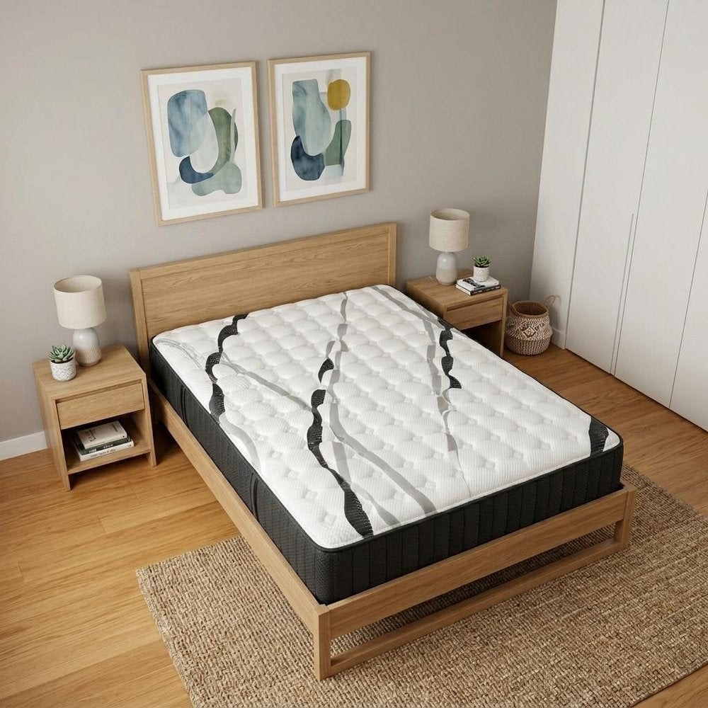 14" Graphite And Titanium Infused Twin Gel Memory Foam Firm Hybrid Mattress — view 14