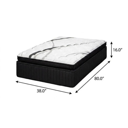 16" Graphite And Titanium Infused Split California King Gel Memory Foam Ultra plush Hybrid Mattress HomeRoots