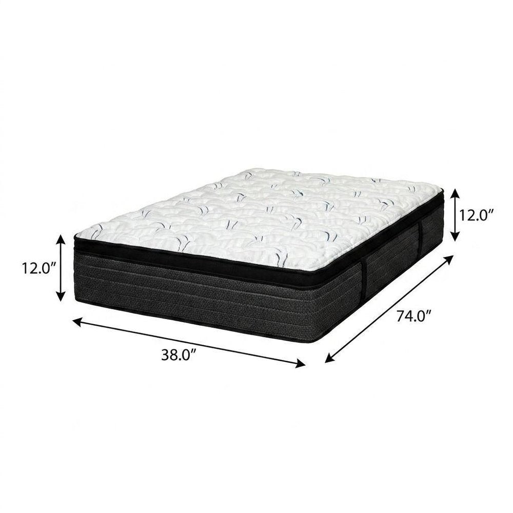 12" Split California King Foam Plush Euro Top Hybrid Mattress HomeRoots