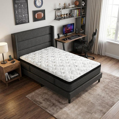 12" Split California King Foam Plush Euro Top Hybrid Mattress HomeRoots