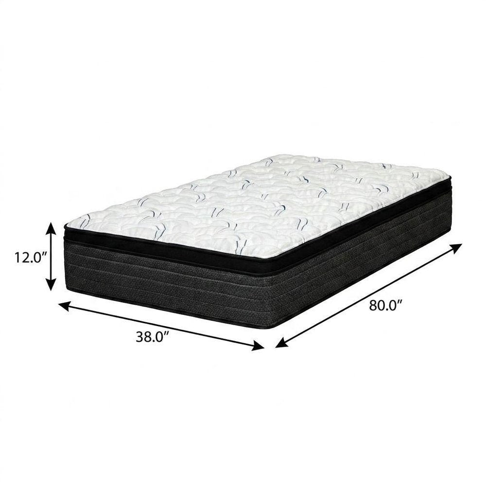 12" Split California King Foam Plush Euro Top Hybrid Mattress HomeRoots