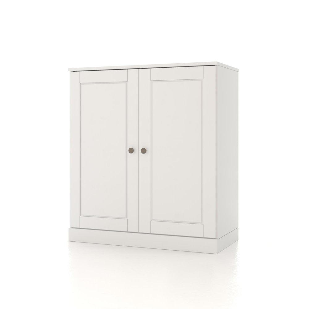 32" White Solid Wood Double Door Linen Cabinet — view 1