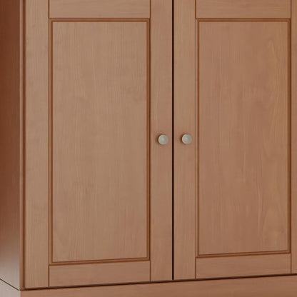 32" Coffee Solid Wood Double Door Linen Cabinet