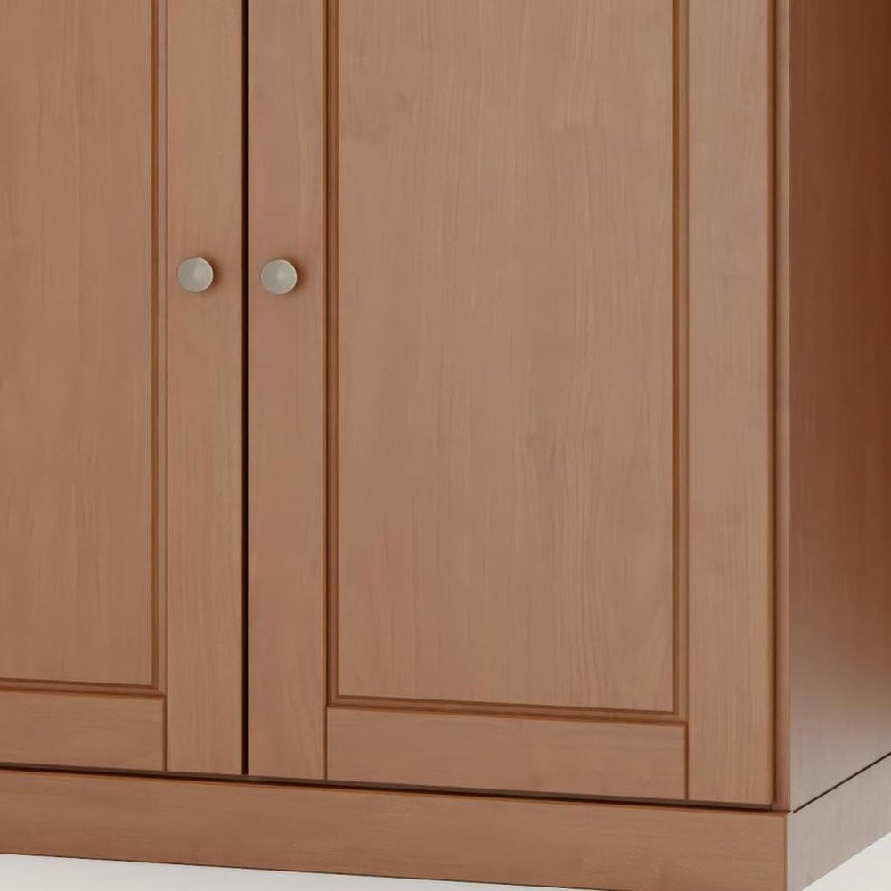 32" Coffee Solid Wood Double Door Linen Cabinet HomeRoots