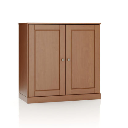 32" Coffee Solid Wood Double Door Linen Cabinet HomeRoots