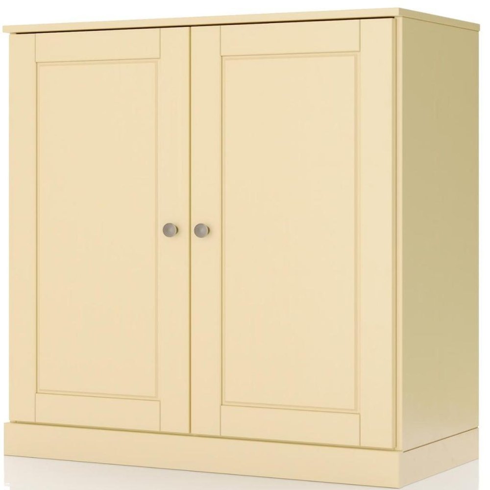 32" Yellow Solid Wood Double Door Linen Cabinet
