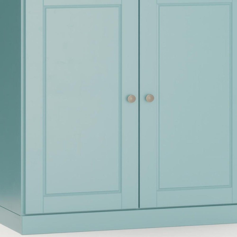 32" Aqua Solid Wood Double Door Linen Cabinet