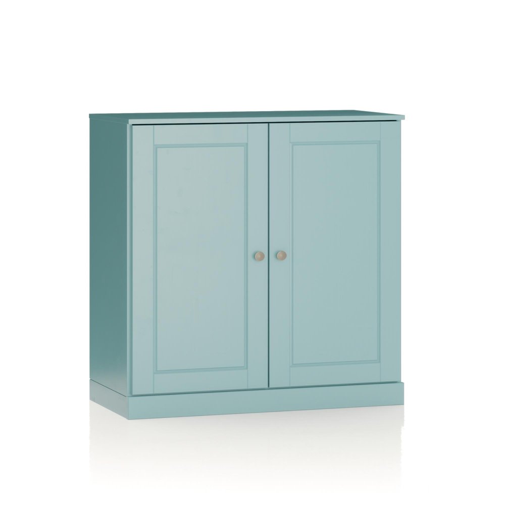 32" Aqua Solid Wood Double Door Linen Cabinet — view 1