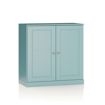 32" Aqua Solid Wood Double Door Linen Cabinet HomeRoots