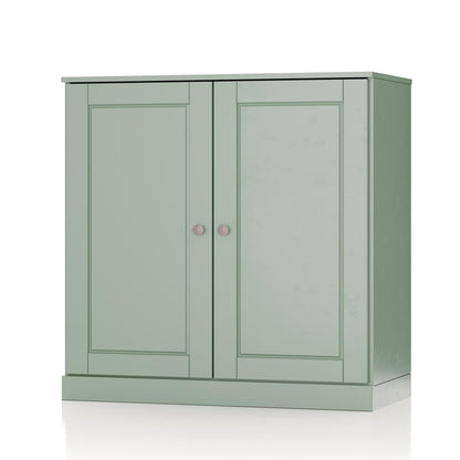 32" Sage Solid Wood Double Door Linen Cabinet HomeRoots