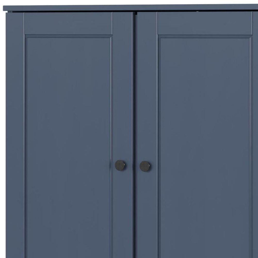32" French Blue Solid Wood Double Door Linen Cabinet HomeRoots