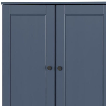 32" French Blue Solid Wood Double Door Linen Cabinet HomeRoots