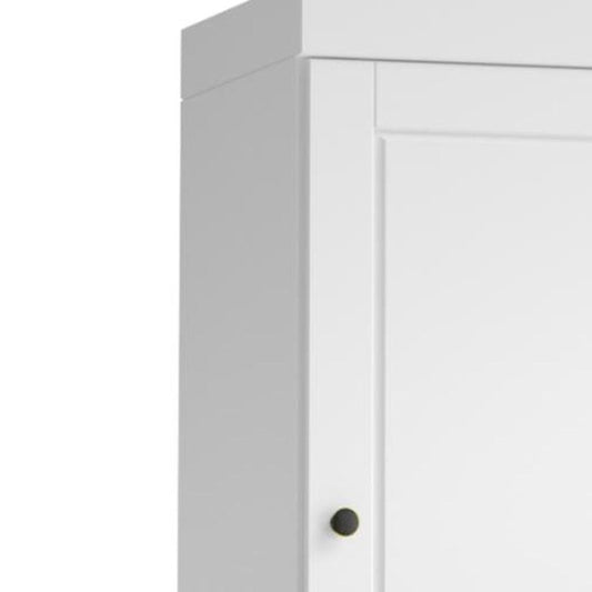 17" White Solid Wood Double Door Linen Cabinet
