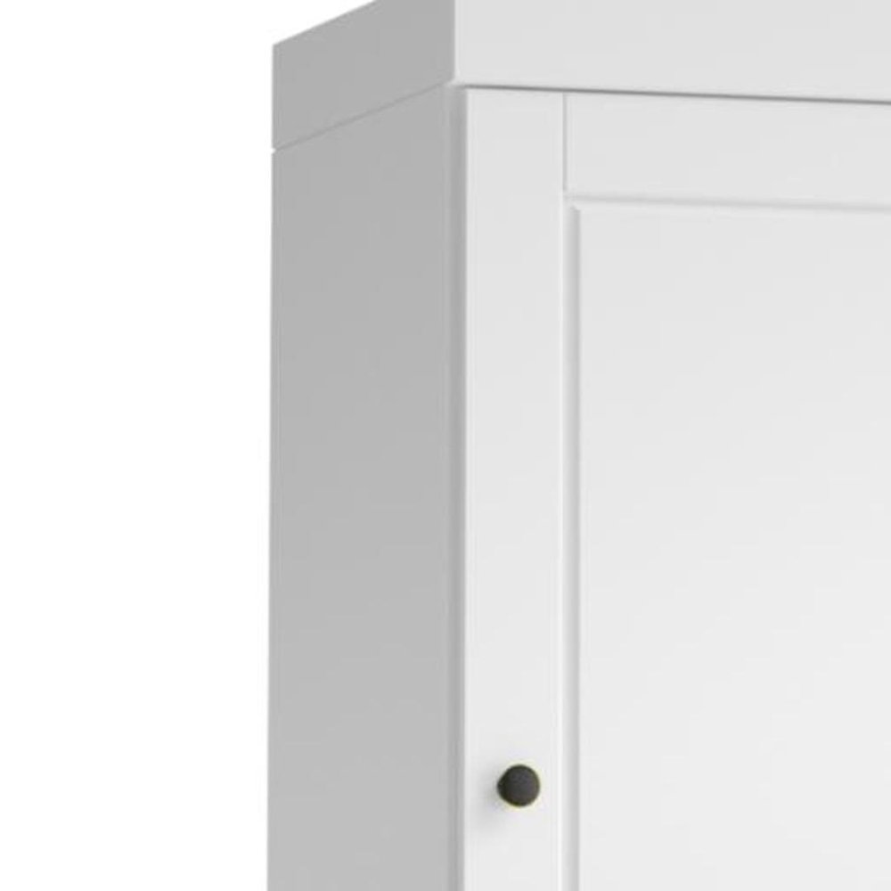 17" White Solid Wood Double Door Linen Cabinet — view 2