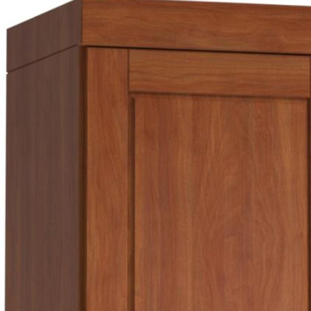 17" Coffee Solid Wood Double Door Linen Cabinet HomeRoots