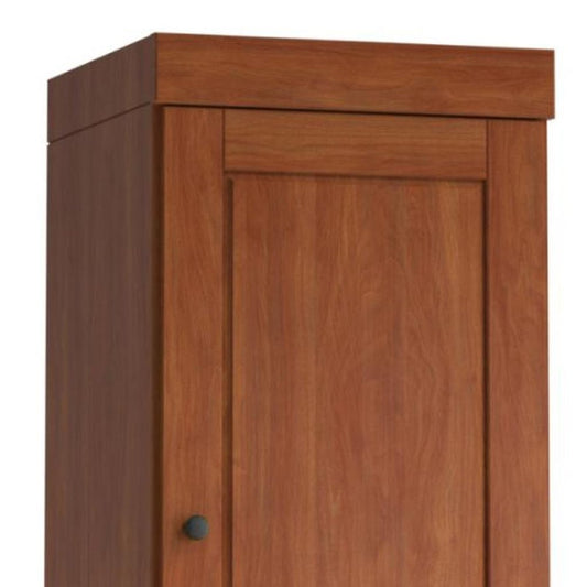 17" Coffee Solid Wood Double Door Linen Cabinet