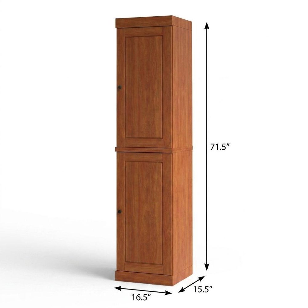 17" Coffee Solid Wood Double Door Linen Cabinet — view 4