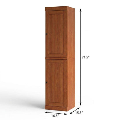 17" Coffee Solid Wood Double Door Linen Cabinet HomeRoots