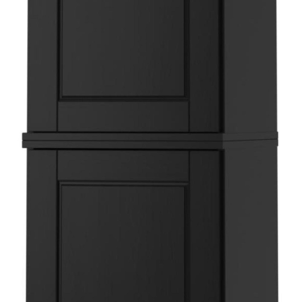 17" Black Solid Wood Double Door Linen Cabinet — view 6