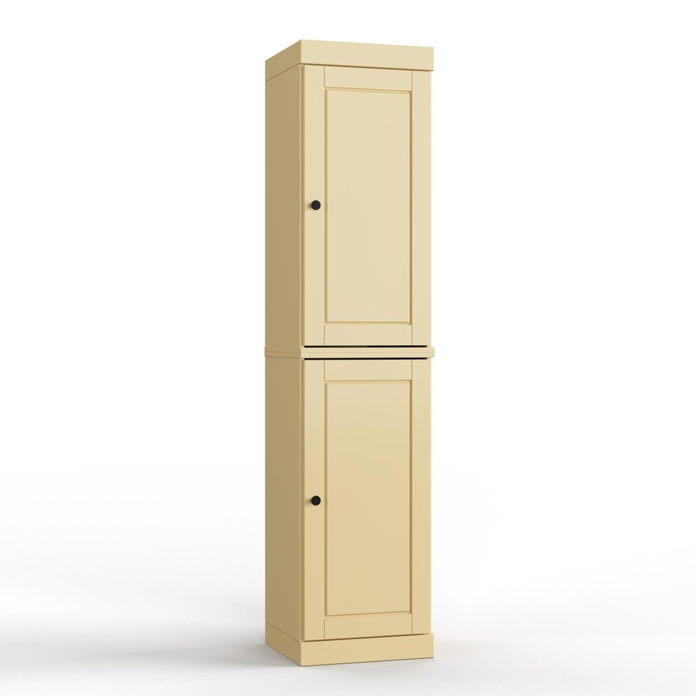 17" Yellow Solid Wood Double Door Linen Cabinet — view 1