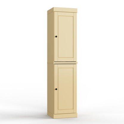 17" Yellow Solid Wood Double Door Linen Cabinet HomeRoots
