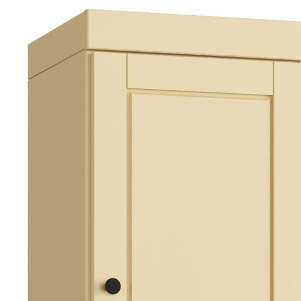 17" Yellow Solid Wood Double Door Linen Cabinet — view 2