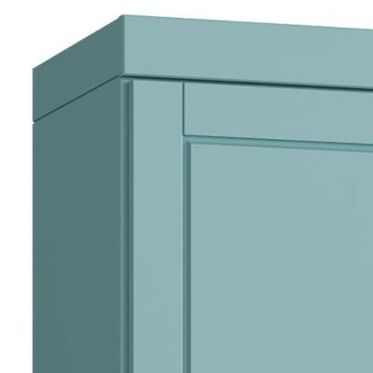 17" Aqua Solid Wood Double Door Linen Cabinet HomeRoots