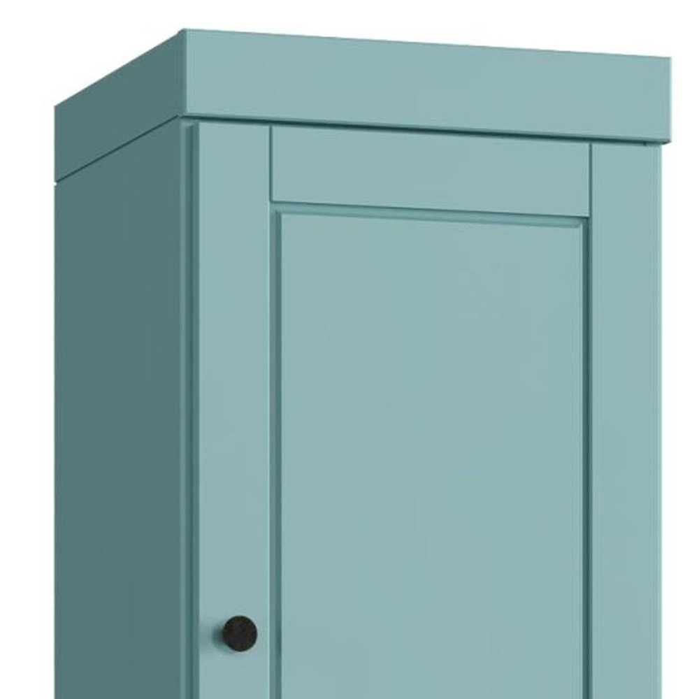 17" Aqua Solid Wood Double Door Linen Cabinet HomeRoots