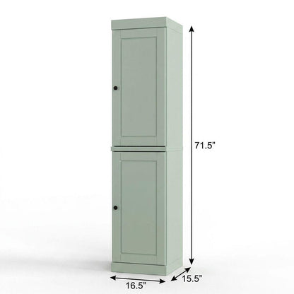 17" Sage Solid Wood Double Door Linen Cabinet HomeRoots