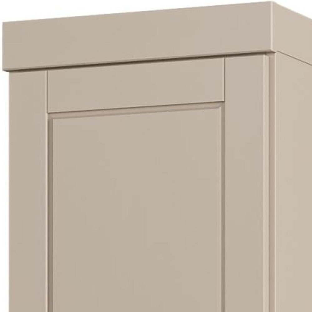 17" Beige Solid Wood Double Door Linen Cabinet — view 3