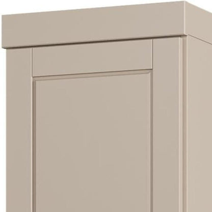 17" Beige Solid Wood Double Door Linen Cabinet HomeRoots