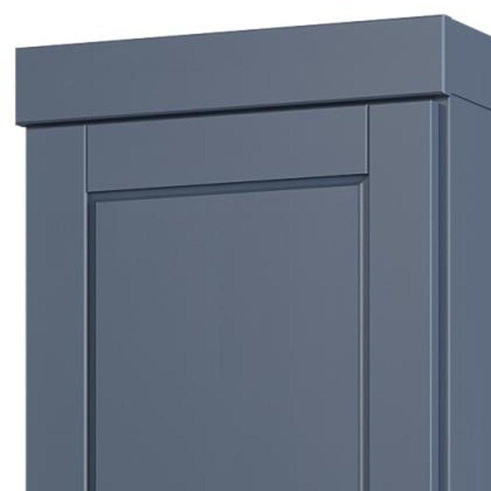 17" French Blue Solid Wood Double Door Linen Cabinet HomeRoots