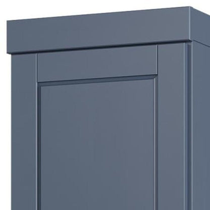 17" French Blue Solid Wood Double Door Linen Cabinet HomeRoots