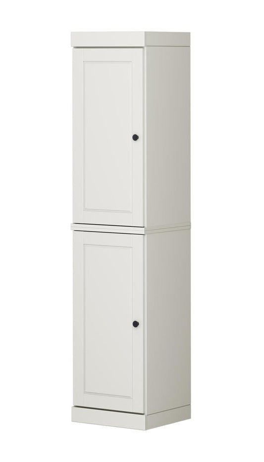 17" Off White Solid Wood Double Door Linen Cabinet