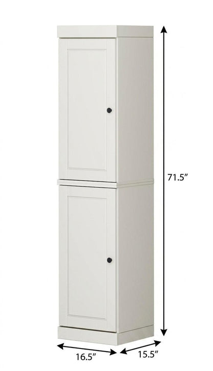 17" Off White Solid Wood Double Door Linen Cabinet HomeRoots
