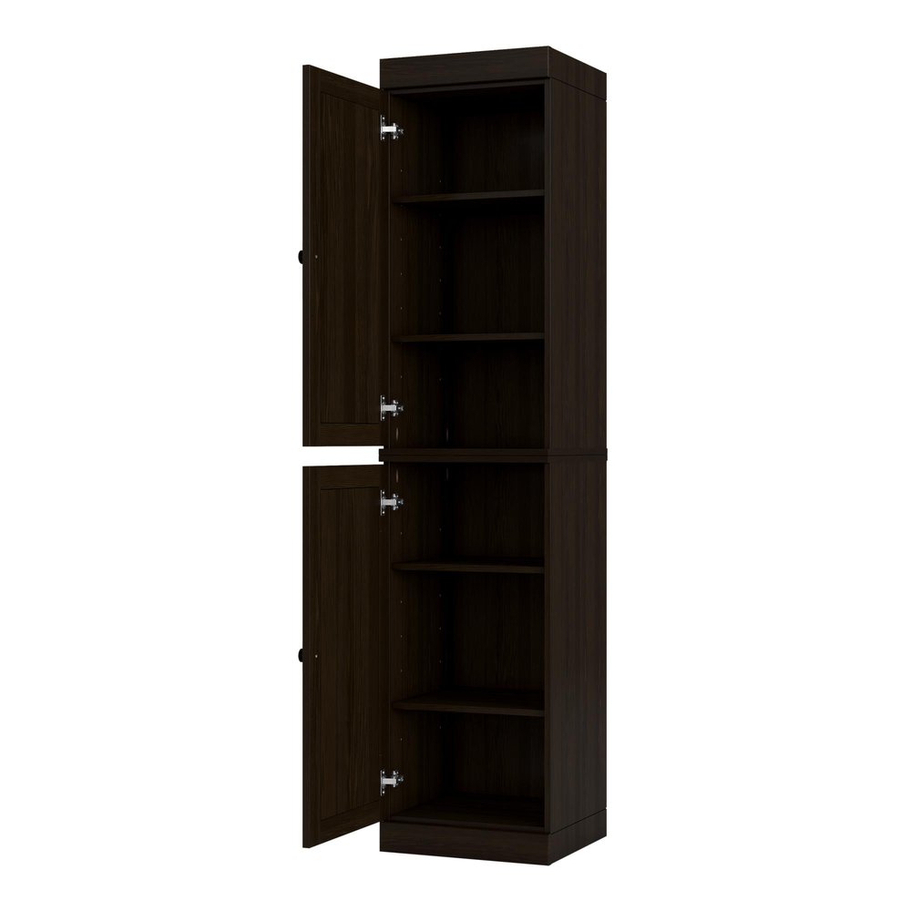 17" Espresso Solid Wood Double Door Linen Cabinet — view 2