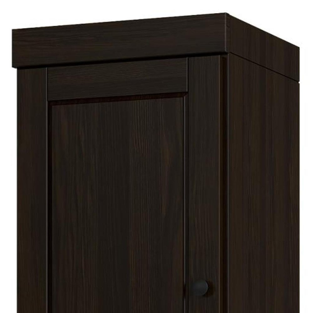 17" Espresso Solid Wood Double Door Linen Cabinet HomeRoots