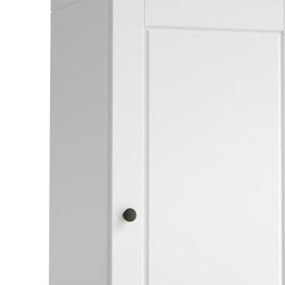 17" White Solid Wood Double Door Linen Cabinet HomeRoots