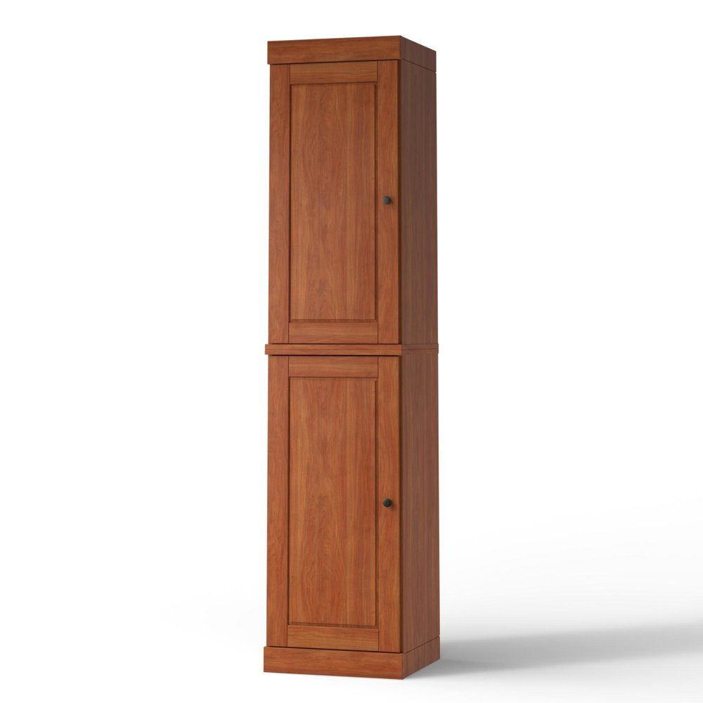 17" Coffee Solid Wood Double Door Linen Cabinet HomeRoots