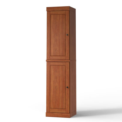 17" Coffee Solid Wood Double Door Linen Cabinet HomeRoots