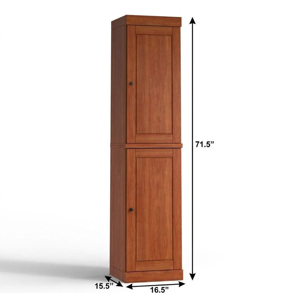 17" Coffee Solid Wood Double Door Linen Cabinet HomeRoots