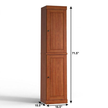 17" Coffee Solid Wood Double Door Linen Cabinet HomeRoots