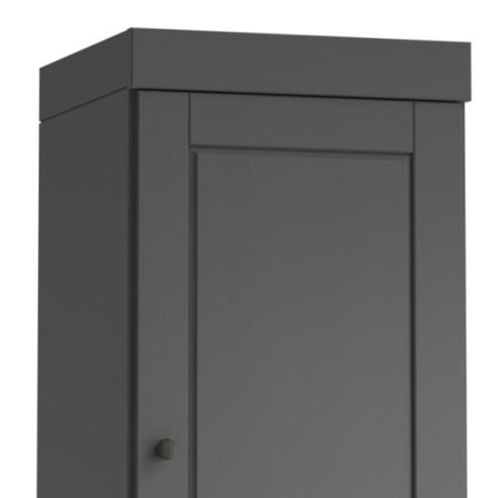 17" Gray Solid Wood Double Door Linen Cabinet — view 2