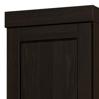 17" Black Solid Wood Double Door Linen Cabinet HomeRoots
